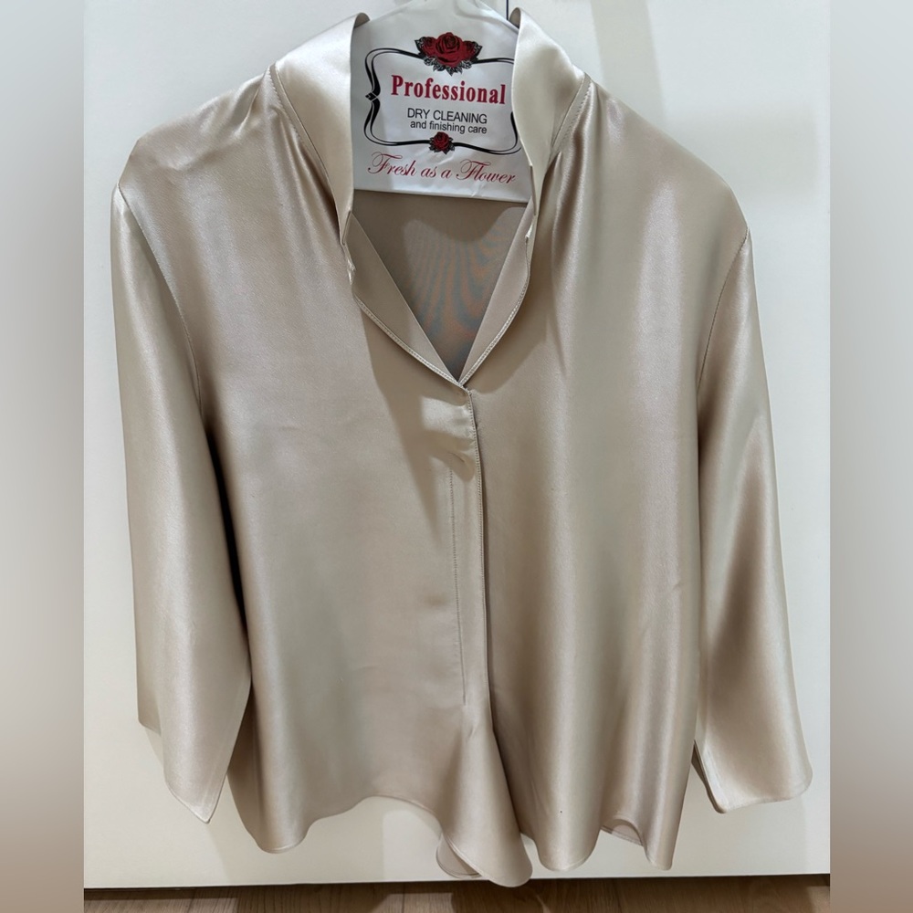 Peter Cohen Satin Blouse in Champagne